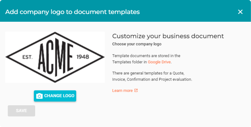 document template logo