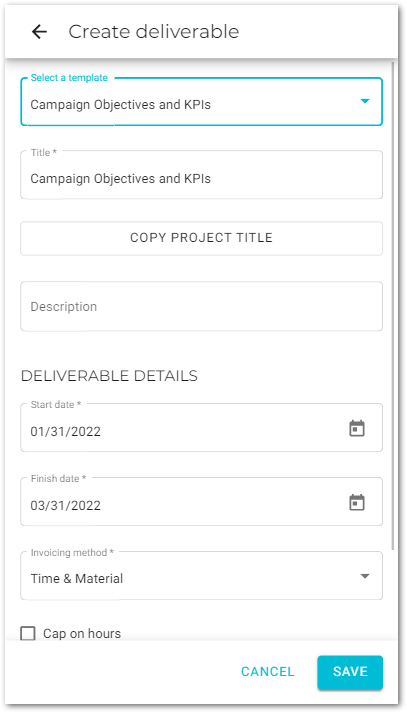create deliverable from template 02