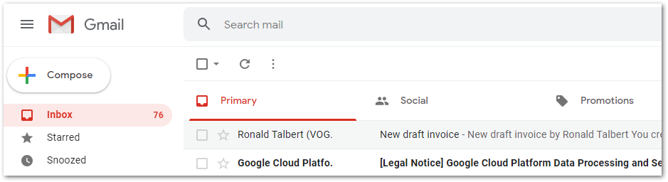 gmail primary account