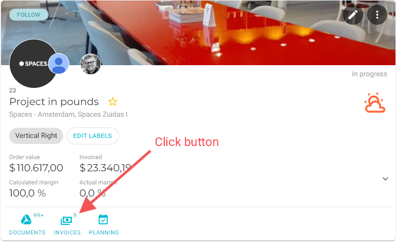 invoice summary button