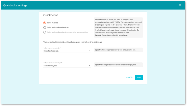 setup acct integration step 2