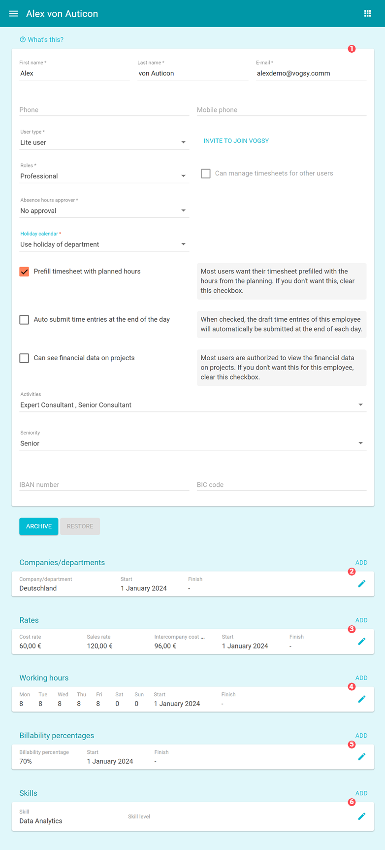 setup employee main settings