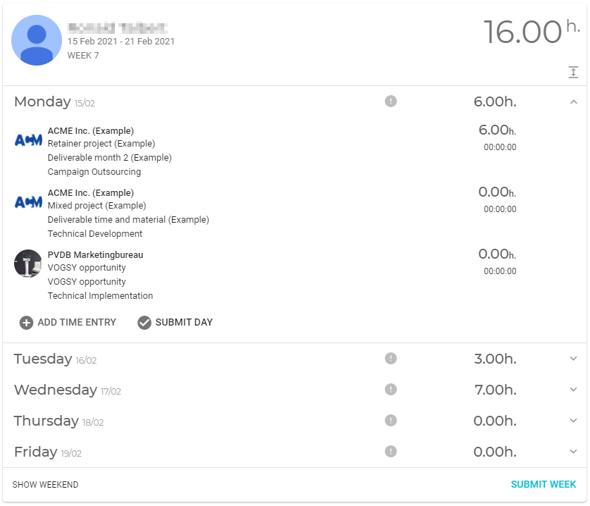 timesheet daily